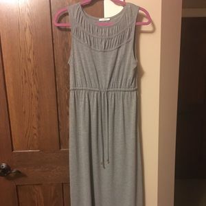 Gray Maxi Dress with Drawstring